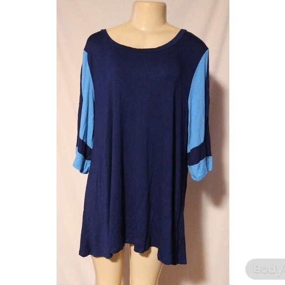 Navy Striped Top 3X - Picture 1 of 5